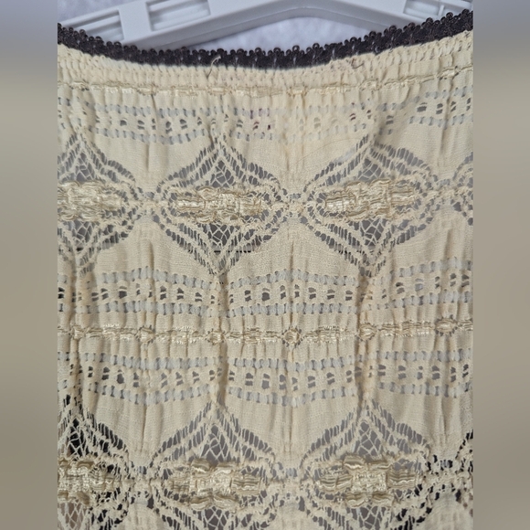 Seventeen Fashion 1X Sleeveless Lace Blouse Tan/Brown With Ribbon Y2K - Picture 6 of 11